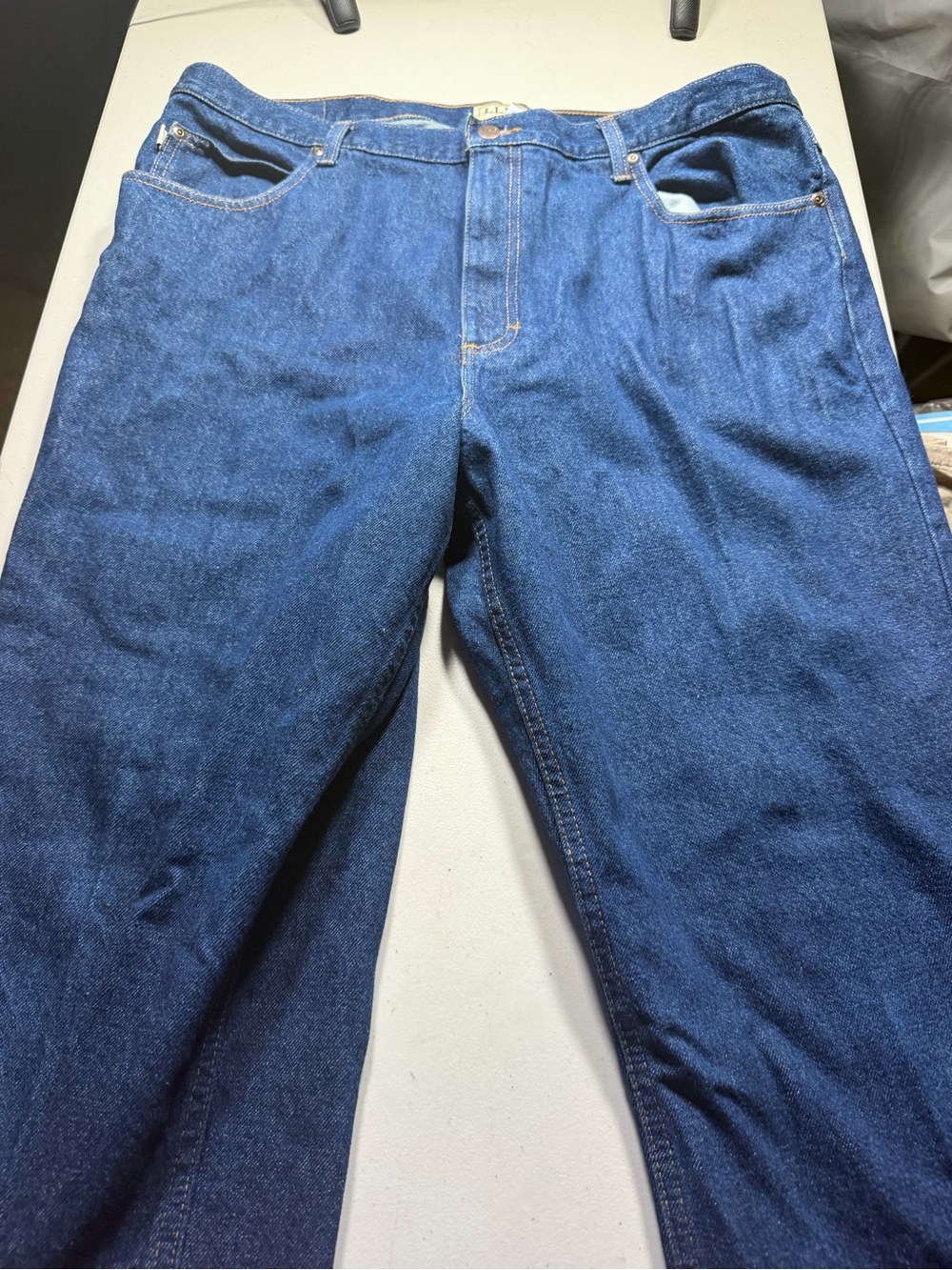 L.L. Bean Men’s Relaxed Fit Jeans in Deep Blue Denim